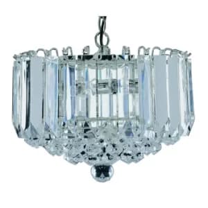 Image of Sigma 4 Light Ceiling Pendant Chrome with Crystals, E14