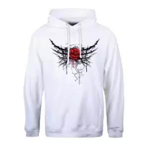 Image of Grindstore Mens Pierced Rose Hoodie (S) (White/Red/Black)