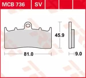 Image of TRW Lucas Sintered lining MCB736SV