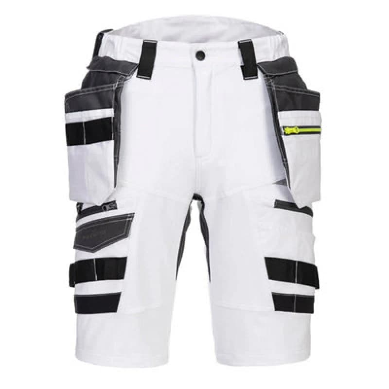 Image of Portwest DX4 Mens Detachable Holster Pocket Shorts DX444WHR40 Colour: White