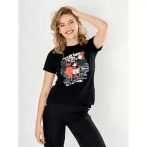 Image of Harley Quinn Black Graffiti Unisex T-Shirt Ex Ex Large