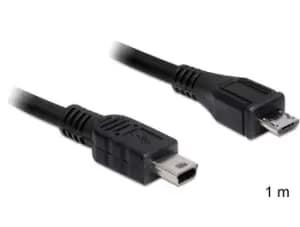 Image of DeLOCK 1m USB2.0 microB/miniB USB cable Micro-USB B Mini-USB B Black