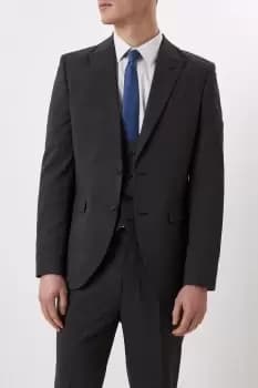 Image of Mens Slim Fit Charcoal Semi Plain Suit Jacket