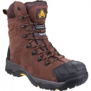 Image of Amblers Mens Safety As995 Pillar Waterproof Hi-Leg Safety Boots Brown Size 8