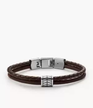 Image of Fossil Men Multistrands Silver-tone Stainless Steel Multi Strand Bracelet