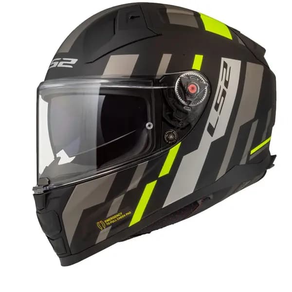 Image of LS2 FF811 Vector II Tron M.Black H-V Yellow-06 Full Face Helmet Size S