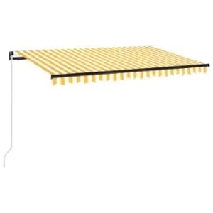 Image of Vidaxl Manual Retractable Awning 450X300 Cm Yellow And White