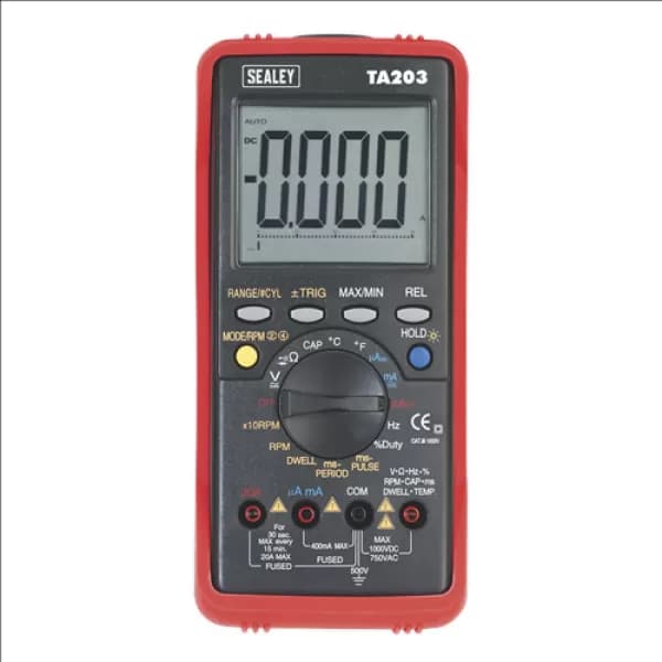 Image of Sealey TA203 Digital Multimeter 15 Function Bar Graph/PC Link