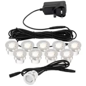 Image of Saxby KIOS LED Outdoor Recessed Guide Polished Stainless Steel 3000K IP44