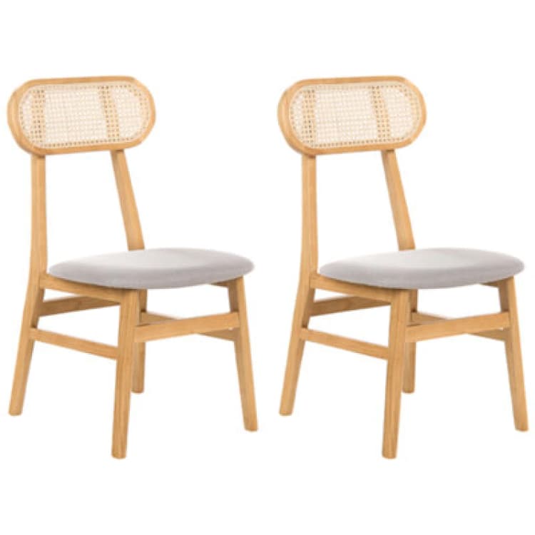 Image of Beliani Set Of 2 Dining Chairs Fallon Light Brown