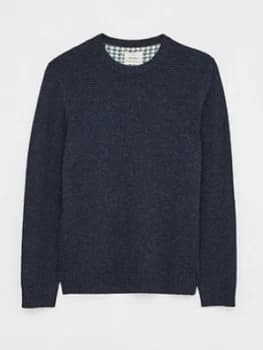 Image of White Stuff Channing Lambswool Mix Crew Jumper - Blue Size M Men