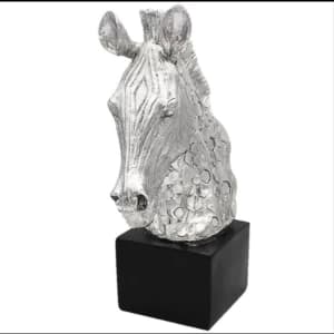 Image of Silver Art Zebra Bust Figurine By Lesser & Pavey