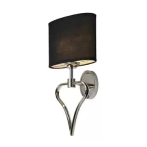 Image of Twin Wall Light Heart Shaped Frame White Shade Polished Chrome LED G9 3.5W
