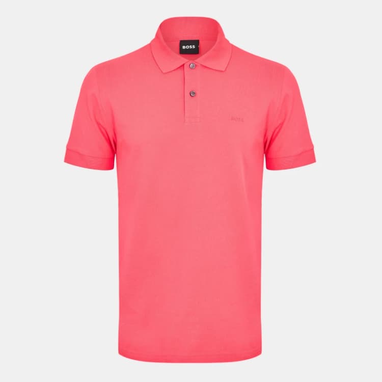 Image of Boss Mens Firenze Short-Sleeve Polo Shirt Dark Pink male S