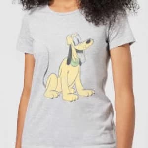 Image of Disney Mickey Mouse Pluto Sitting Womens T-Shirt - Grey - 3XL