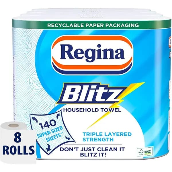 Image of Regina Blitz Household Towel, 8 Rolls, 560 Super-Sized Sheets