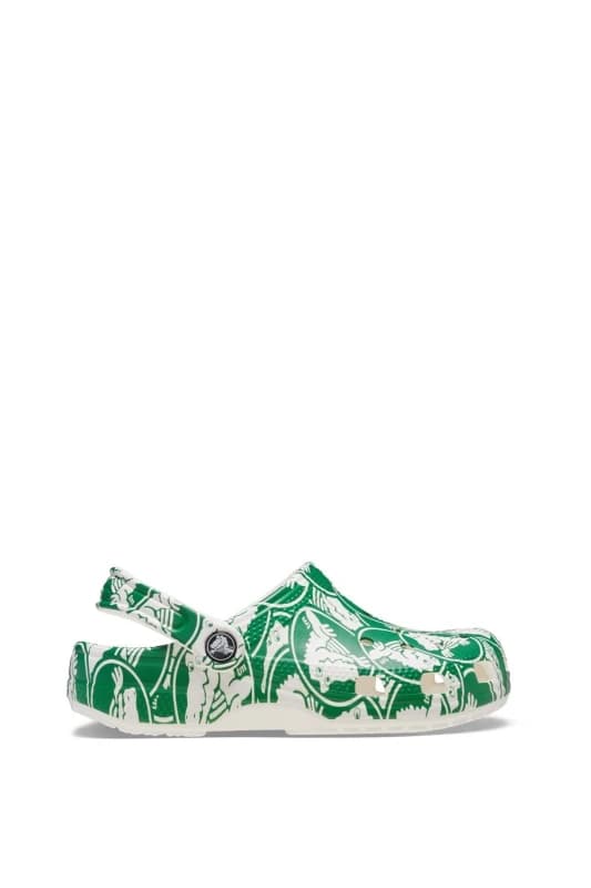 Image of Crocs 'Classic Clog Graphics' Kids Beach Green