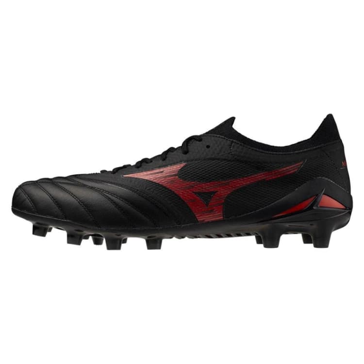 Image of Mizuno Morelia Neo IV Elite Adults Firm Ground Football Boots Black/Red/Black male 9 (43)