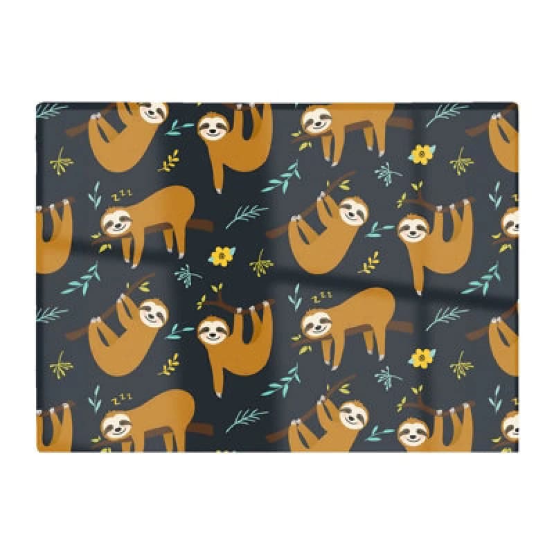 Image of Warren Reed Designer Cute Sloths Glass Chopping Board