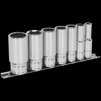 Image of Sealey 7 Piece 3/8" Drive Deep Bi Hexagon Socket Set Whitworth 3/8"