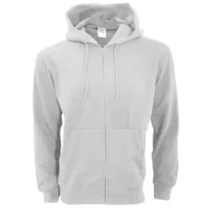 Image of SG Mens Plain Full Zip Hooded Sweatshirt (3XL) (Light Oxford)