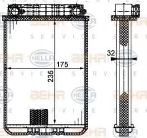Image of Behr Heat Exchanger 8FH351311-181 Aluminium Genuine replacement for Car