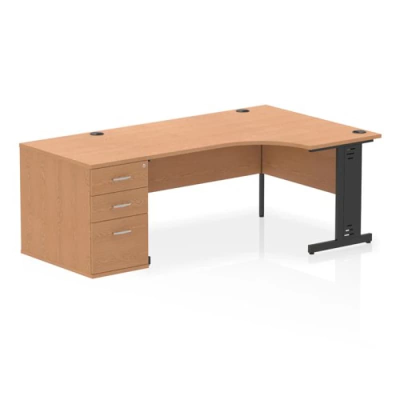 Image of Dynamic Impulse W1600 x D1200 x H730mm Right Hand Crescent Desk Cable EXR46010DY