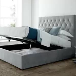 Image of Savoy Grey Upholstered Ottoman Storage King Size Bed Frame Only - Grey