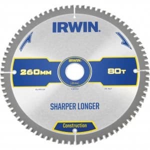 Image of Irwin ATB Ultra Construction Circular Saw Blade 260mm 80T 30mm