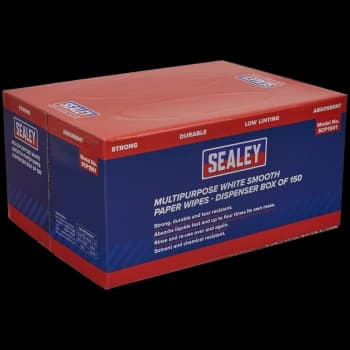 Image of Sealey Smooth White Multi Purpose Paper Wipes Pack of 150