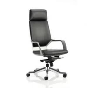 Image of Adroit Xenon White Shell Head Rest Black Leather 520x470x450-535mm Ref