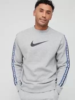 Image of Nike NSW Repeat Fleece Crew - Dark Grey, Size L, Men