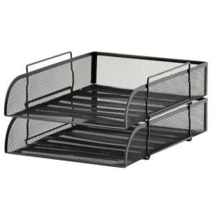 Image of Mesh Front Load Letter Tray Foolscap Black