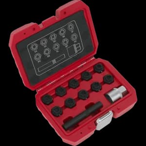 Image of Sealey 12 Piece Locking Wheel Nut Key Set for Mercedes