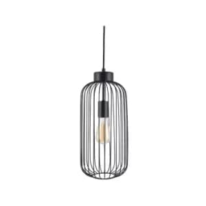 Image of Matt Black Metal Wire Tall Pendant