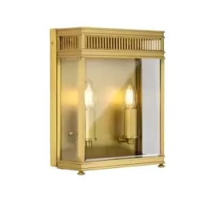 Image of Holborn Outdoor Wall Lantern Brushed Brass, IP44