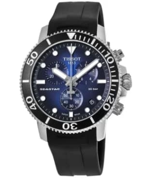 Image of Tissot Seastar 1000 Chronograph Blue Dial Rubber Strap Mens Watch T120.417.17.041.00 T120.417.17.041.00