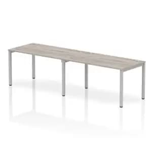 Image of Impulse Bench Single Row 2 Person 1400 Silver Frame Office Bench Desk