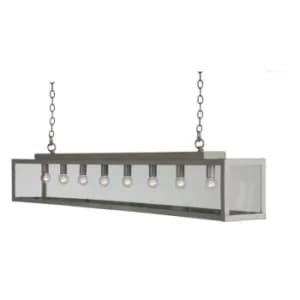 Image of Zenia 8 Light Straight Bar Pendant Ceiling Light Gray