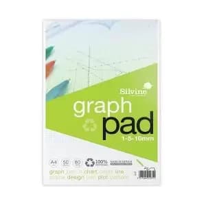 Image of Silvine Recycled Graph Pad 1510mm A4 50 Pages A4GPRE SV01071