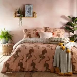 Image of Furn. Tibetan Tiger King Duvet Cover Set Cotton Polyester Coral