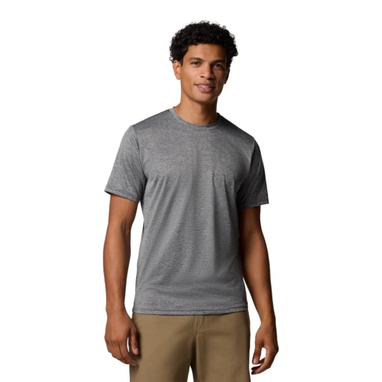 Image of Columbia Tech Trail Performance T-Shirt Mens Black Heather male Large