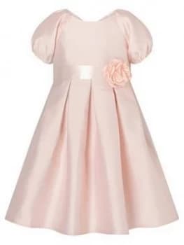 Image of Monsoon Baby Girls S.E.W. Puff Duchess Twill Dress - Pink, Size 18-24 Months