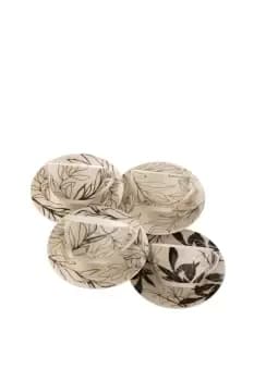 Image of 'Minimal Flora' Teacups & Saucers Set of 4