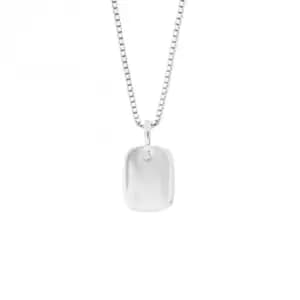 Image of Rectangular Tag Diamond Silver Pendant P5212