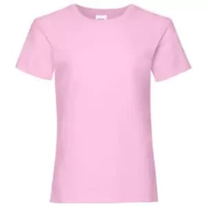 Image of Fruit Of The Loom Girls Childrens Valueweight Short Sleeve T-Shirt (Pack of 2) (5-6) (Light Pink)