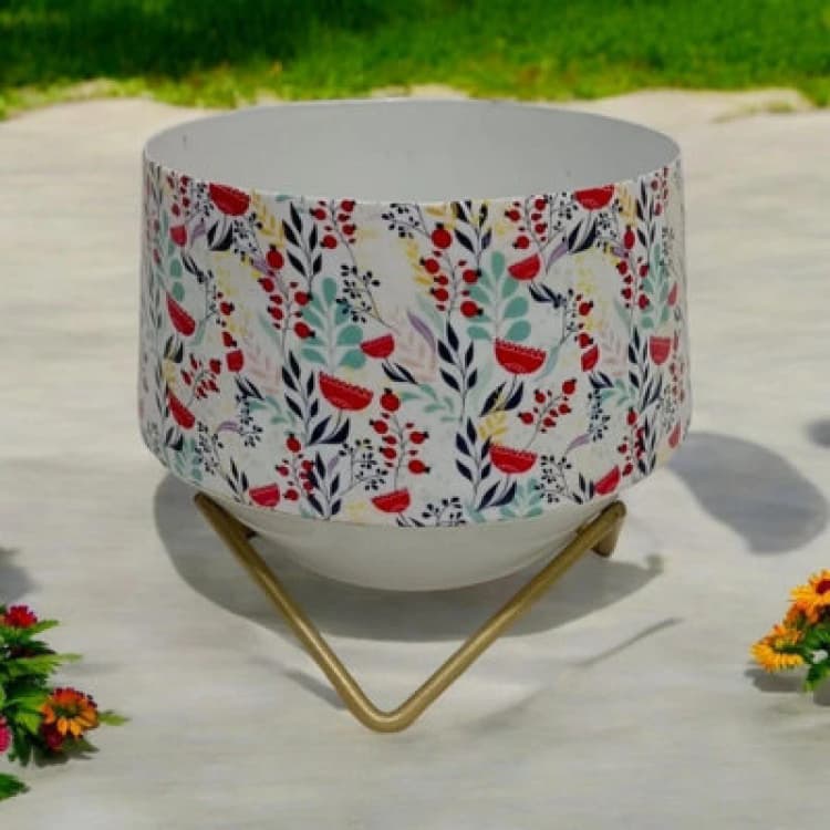 Image of Minster Planter In Stand - Iron - L13 X W13 X H13 Cm