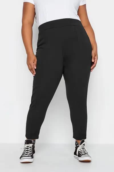 Image of Yours Black Tapered Trouser 26in, Black, Size 24, Women