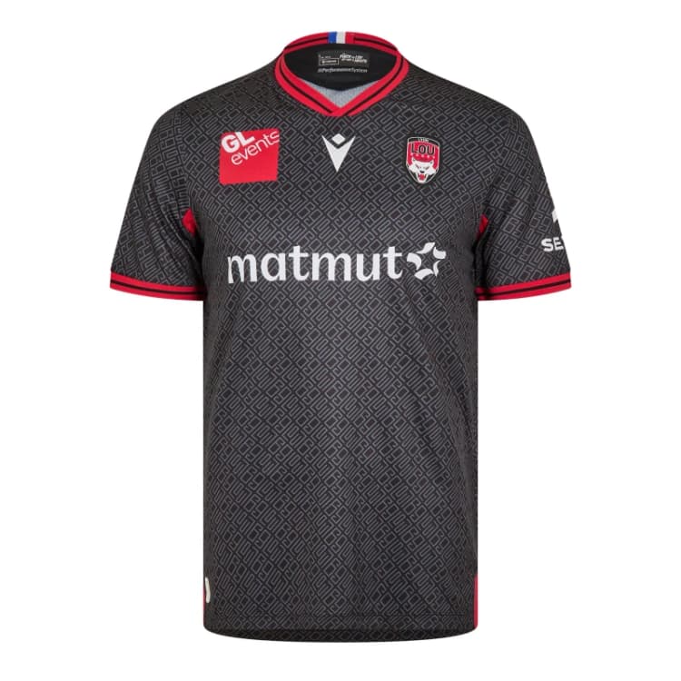 Image of Macron LOU Rugby Home Shirt 2024 2025 Adults Black male Small