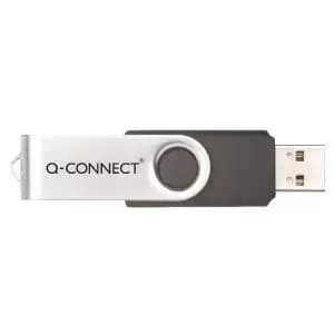 Image of Q-Connect USB 2.0 Swivel 4GB Flash Drive SilverBlack KF41511 KF41511